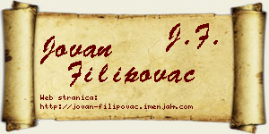 Jovan Filipovac vizit kartica